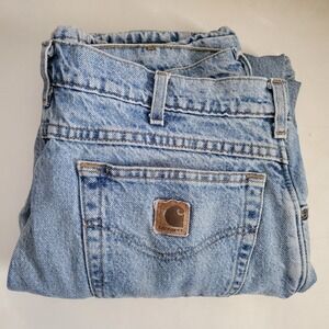 Vintage Carhartt Flannel Lined Blue Jeans Men's Size 36x30 Made In USA SF 8517